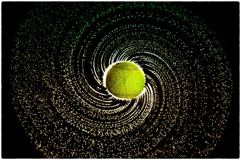 spinning tennis ball